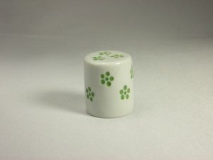 画像1: 軸先　白磁　緑花